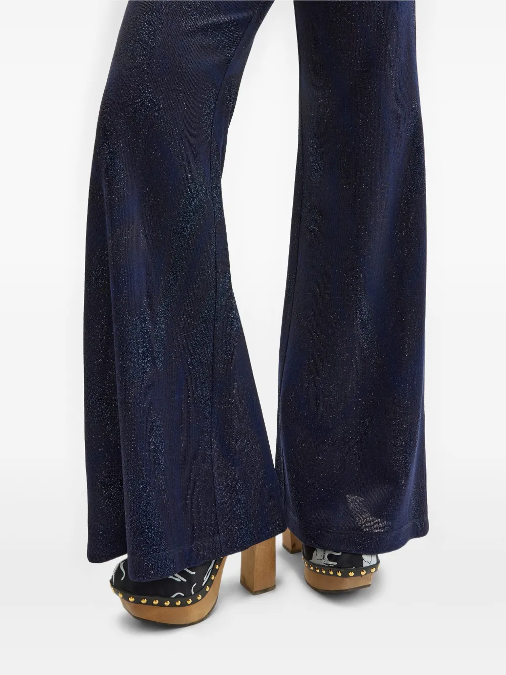 Maccapani Easy flared broek verfraaid met glitters Blauw