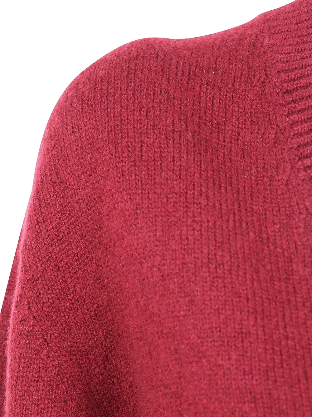 Laneus V-neck Long Sleeve Ribbed Jumper In Red