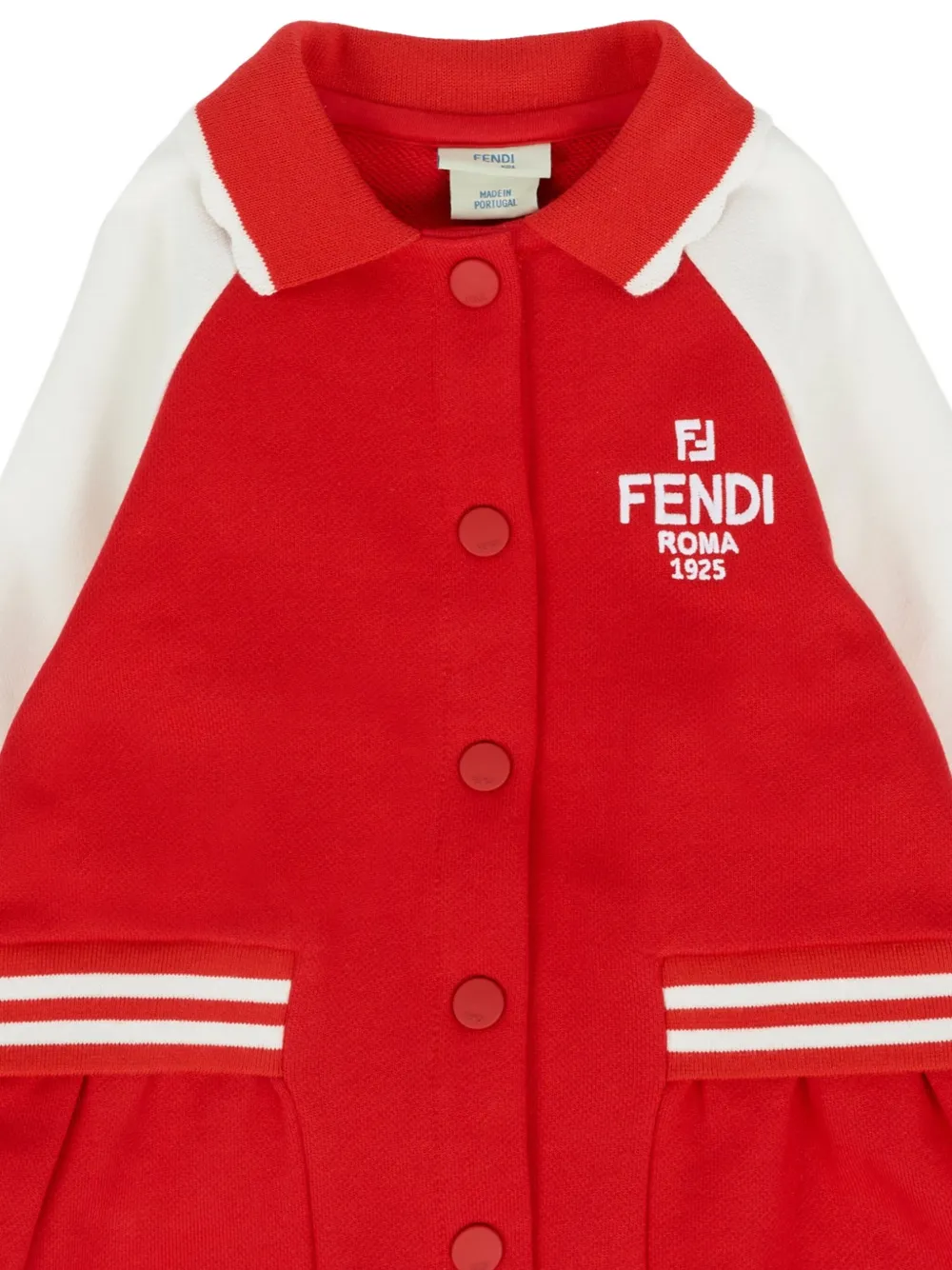 Fendi Kids Jurk met geborduurd logo Rood