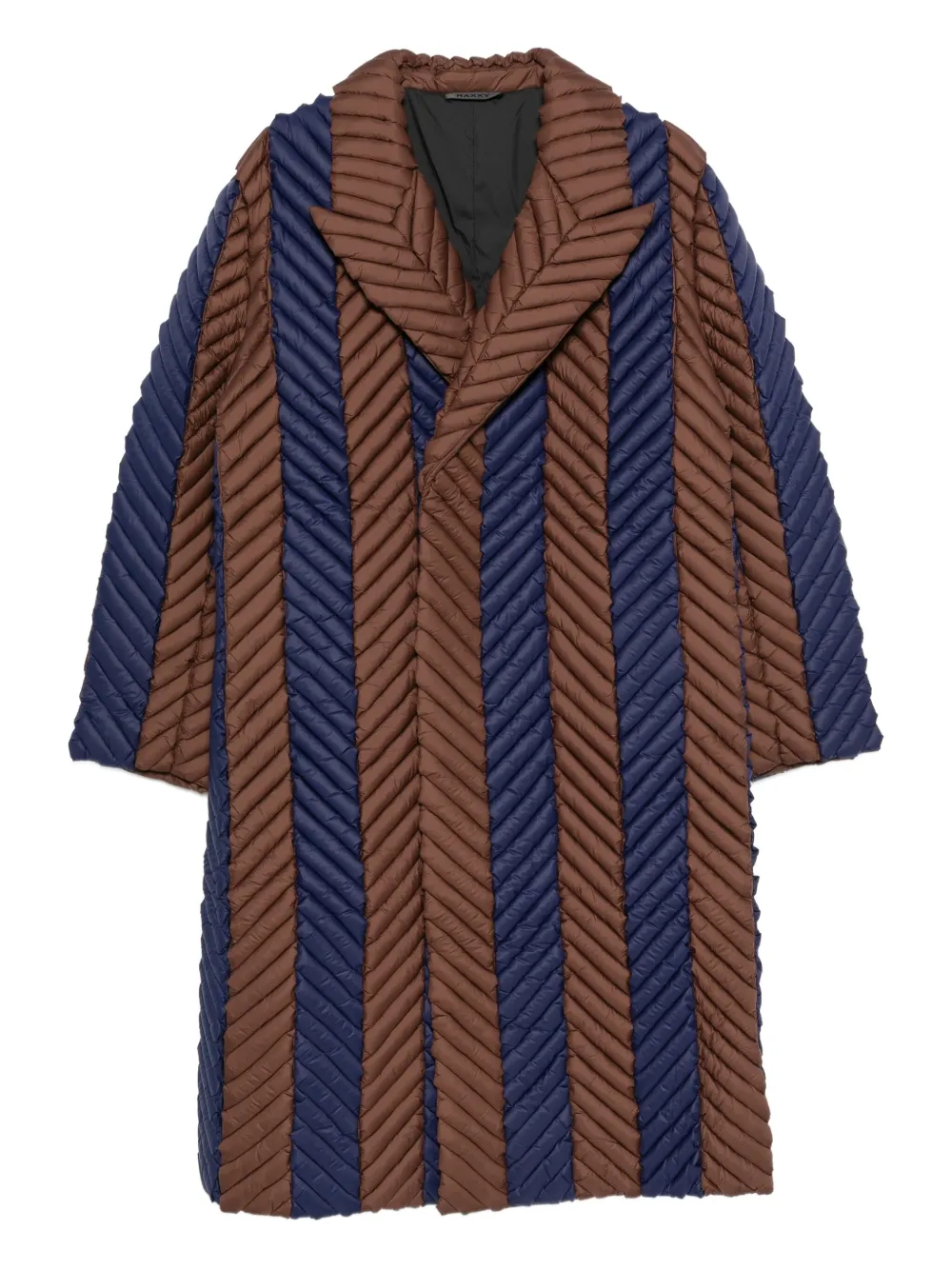 Raxxy Herringbone-quilted Coat In Brown