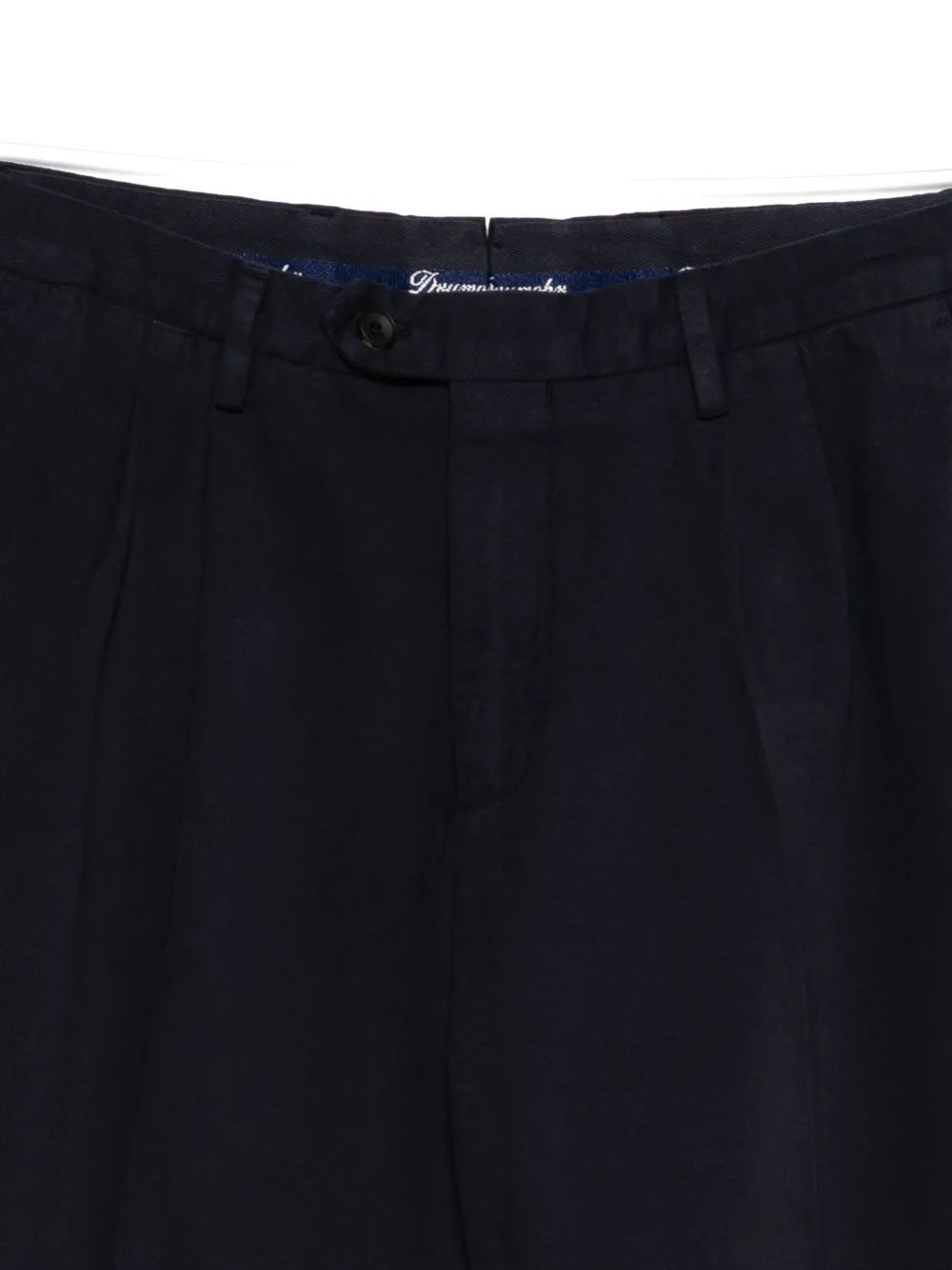 Drumohr Pleated Cotton Pants In Black