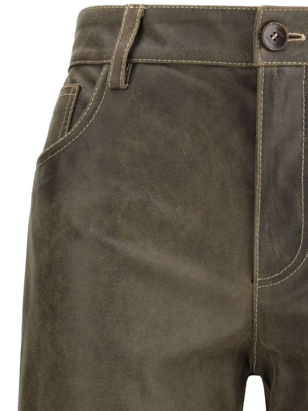 Etro Flared Leather Trousers In Multi