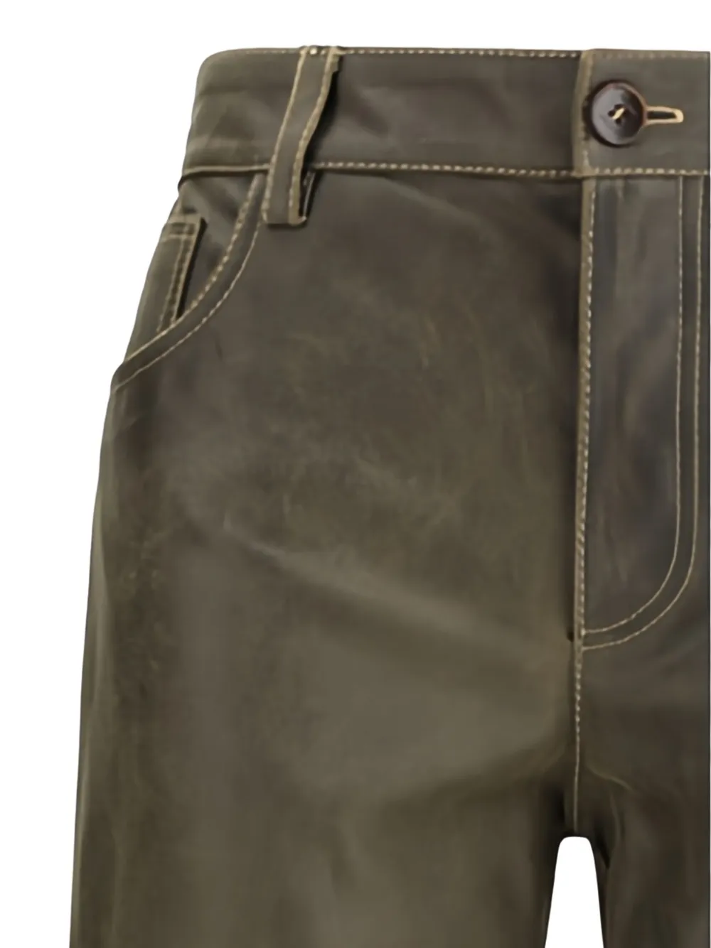 Etro Flared Leather Trousers In Multi