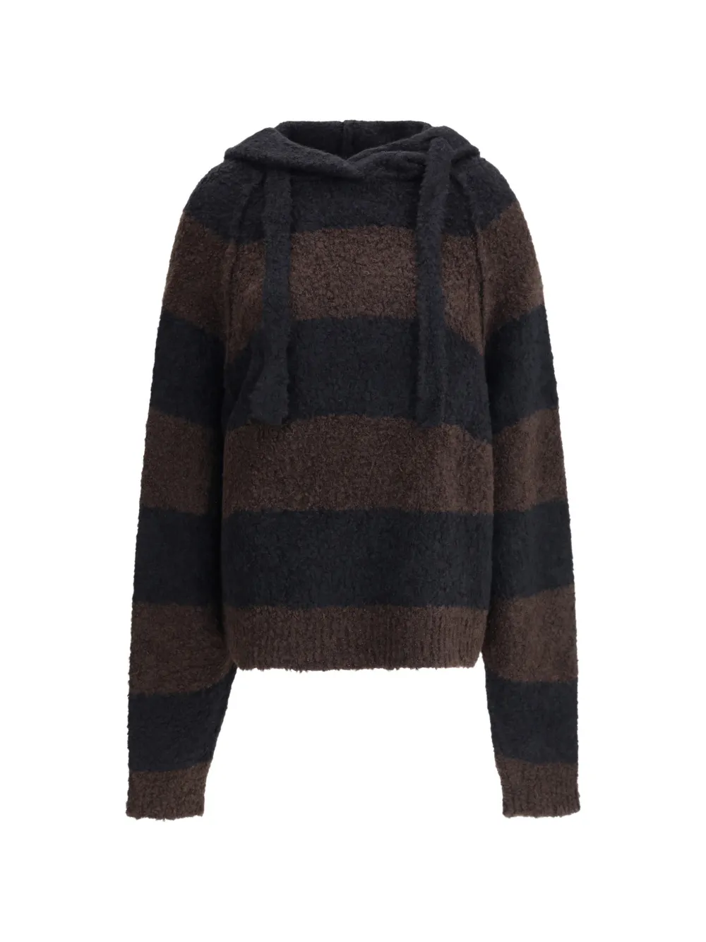 Petar Petrov Maglione a righe con cappuccio - Marrone