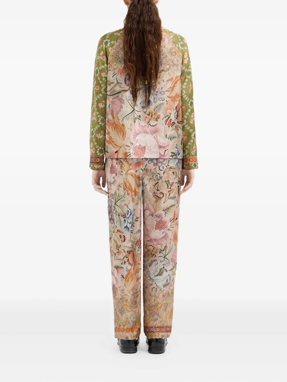 Pierre-louis Mascia Floral-print Silk Shirt In Neutral