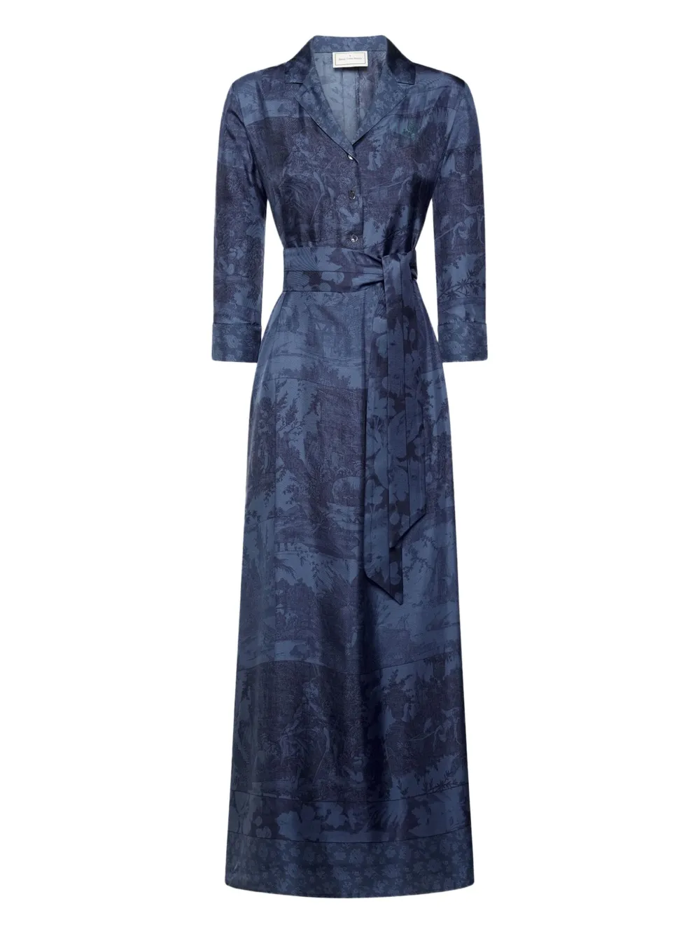 Pierre-Louis Mascia printed belted dress - Blu