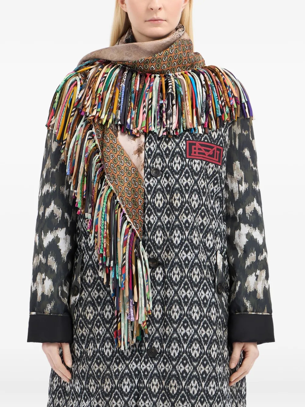 Pierre-louis Mascia Silk Fringed Scarf In Multi