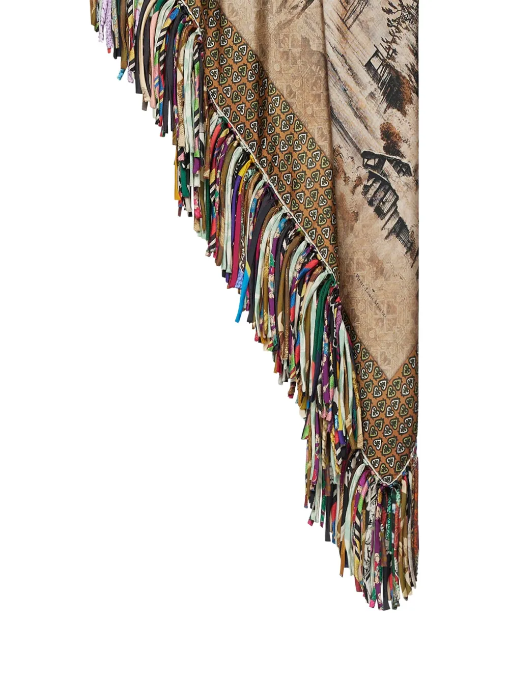 Pierre-louis Mascia Silk Fringed Scarf In Multi