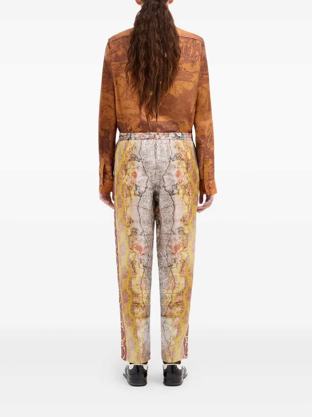 Pierre-louis Mascia Floral-print Drawstring-waist Trousers In Multi