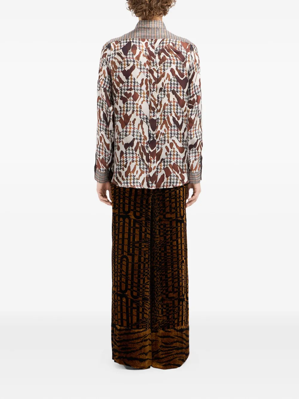 Pierre-louis Mascia Houndstooth-print Silk Shirt In Multi