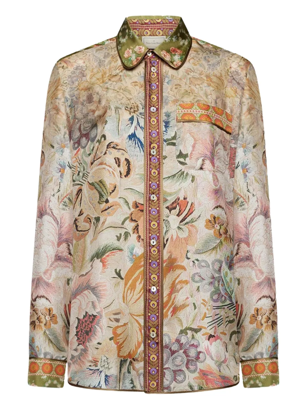 Pierre-Louis Mascia floral-print shirt | Green | Image 1