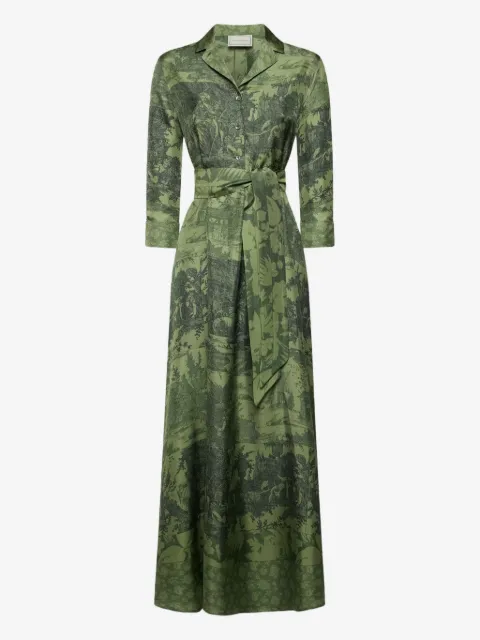 Pierre-Louis Mascia landscape-print shirt maxi dress