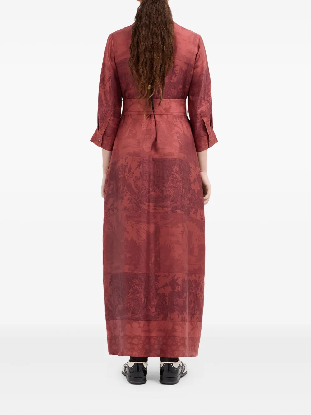 Pierre-Louis Mascia Jurk met ceintuur en print Rood