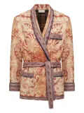 Pierre-Louis Mascia damask-pattern belted jacket - Orange