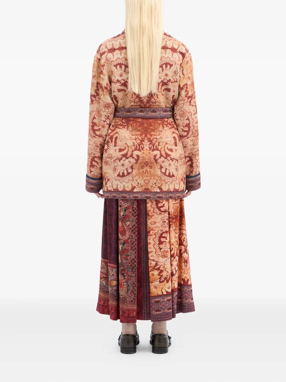 Pierre-Louis Mascia Jack met ceintuur en damask-patroon Oranje