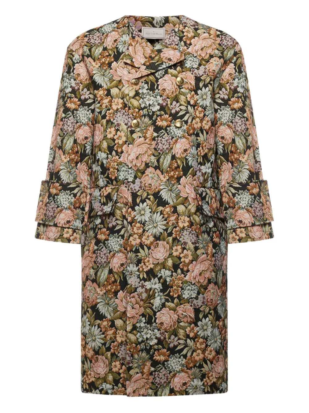Pierre-Louis Mascia floral-print double-breasted coat | Neutrals | Image 1
