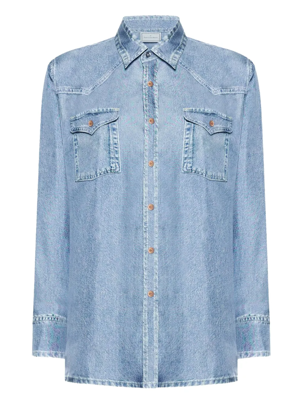 Pierre-Louis Mascia chest-pocket silk shirt | Blue | Image 1