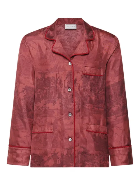 Pierre-Louis Mascia printed piped-trim shirt