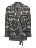 Pierre-Louis Mascia ikat-pattern belted jacket - Black