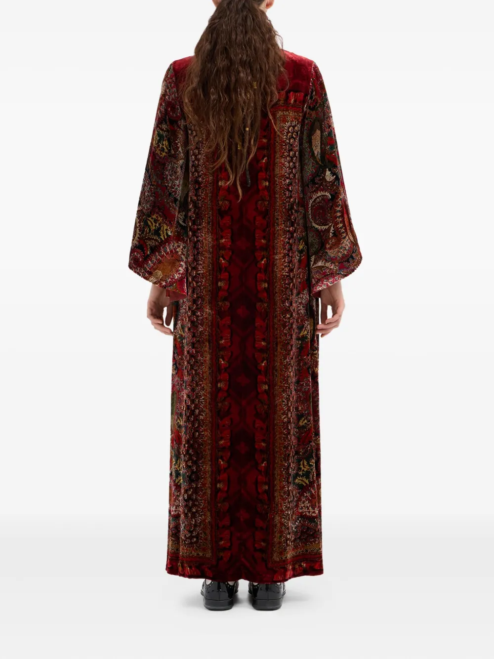 Pierre-louis Mascia Geometric-pattern Maxi Dress In Red