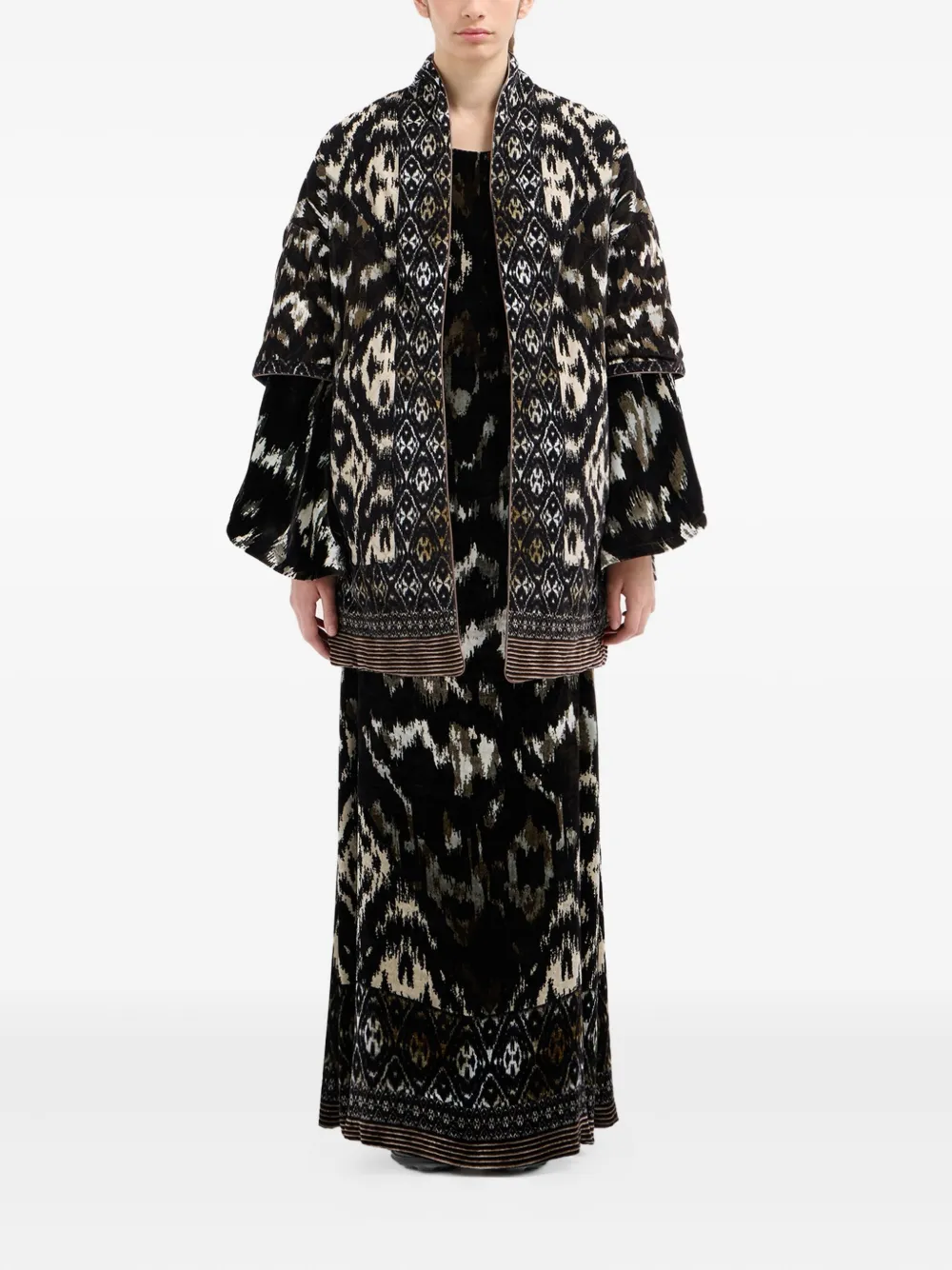 Pierre-louis Mascia All-over Pattern Quilted Coat In Multi