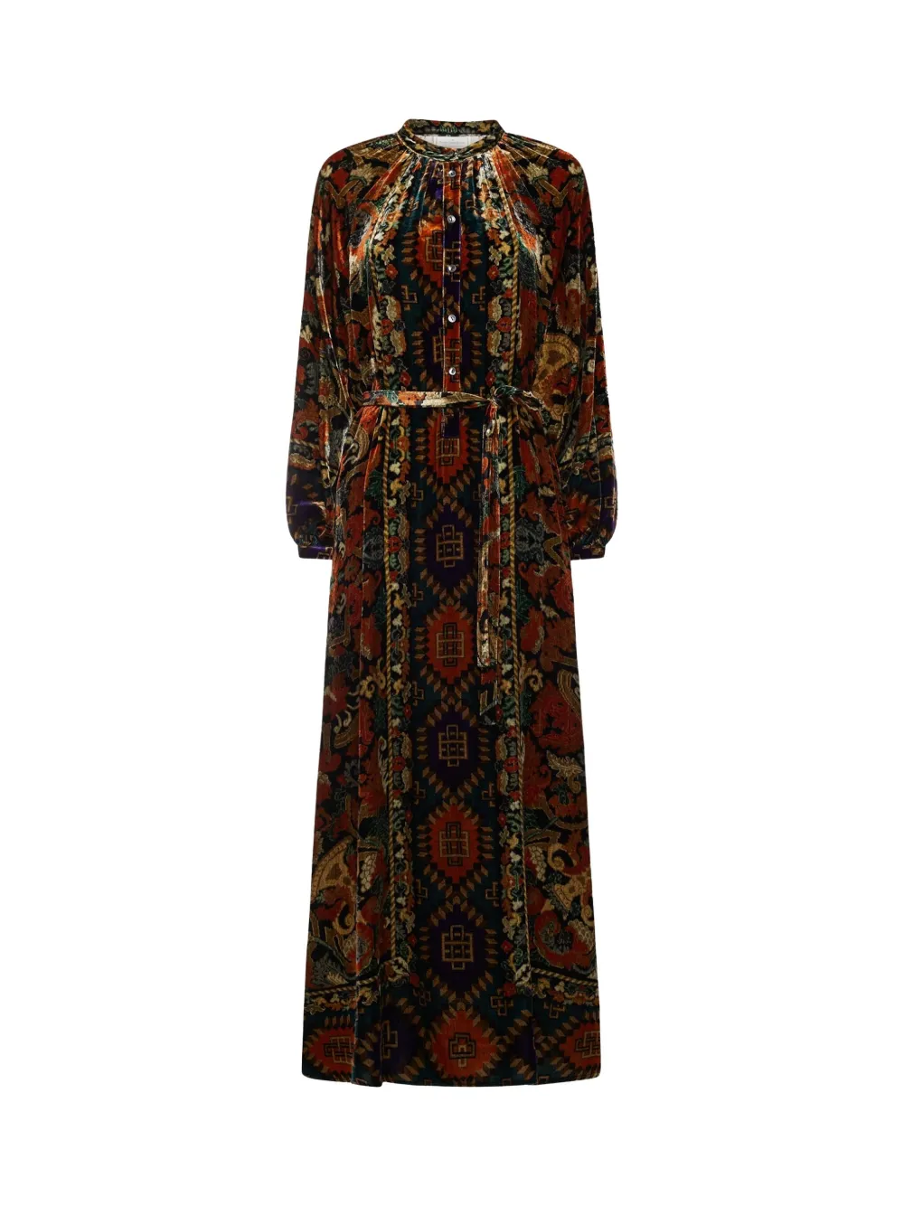 Pierre-Louis Mascia Maxi-jurk met geometrisch patroon - Zwart