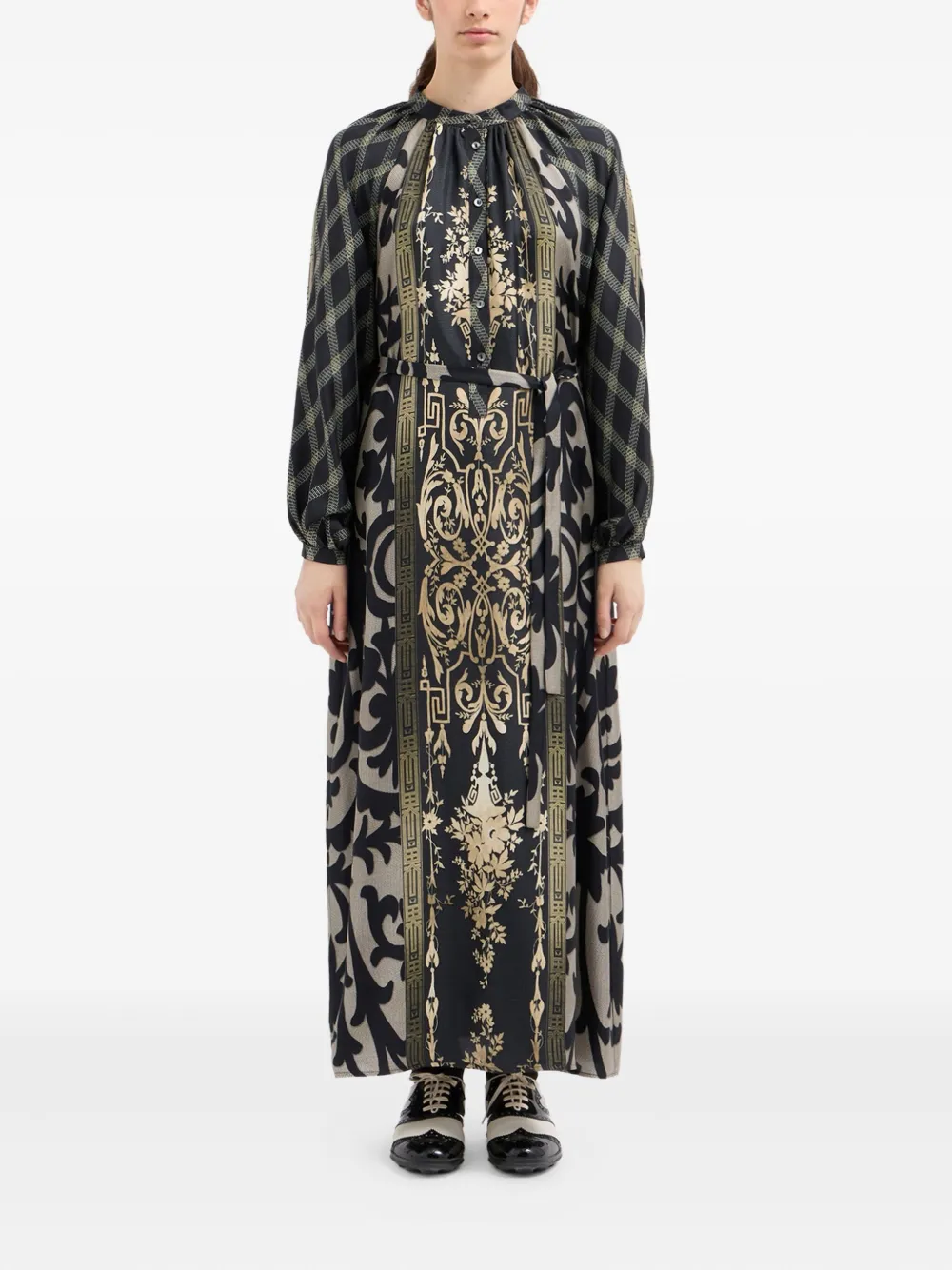 Pierre-Louis Mascia Maxi-jurk met geometrisch patroon - Zwart
