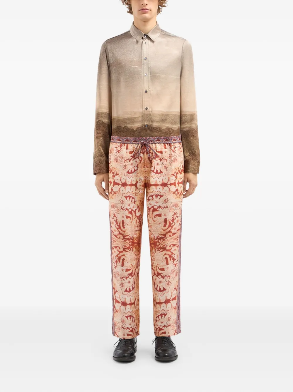Pierre-louis Mascia Paisley-print Drawstring-waist Trousers In Multi