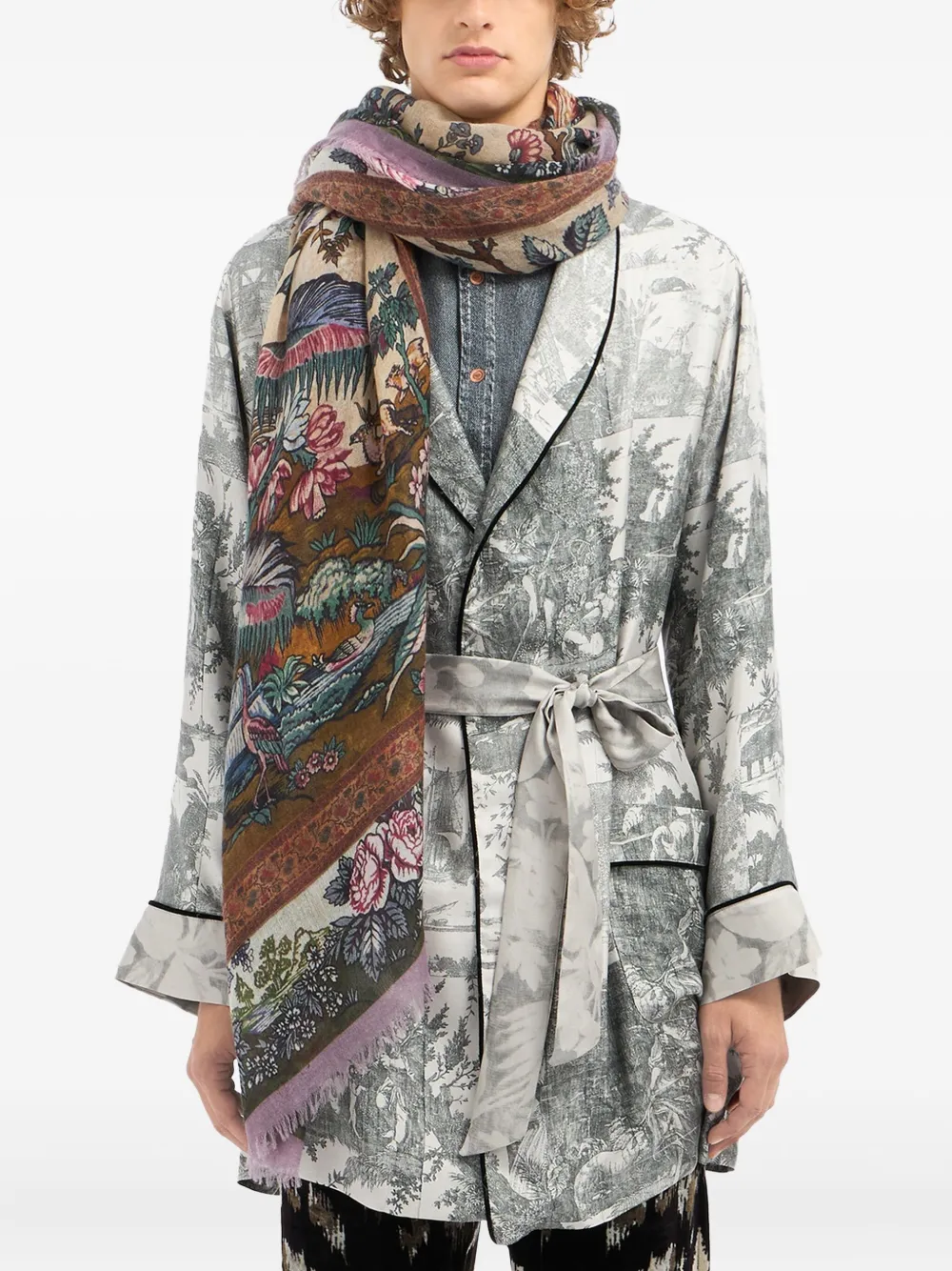 Pierre-louis Mascia Floral-pattern Scarf In Multi