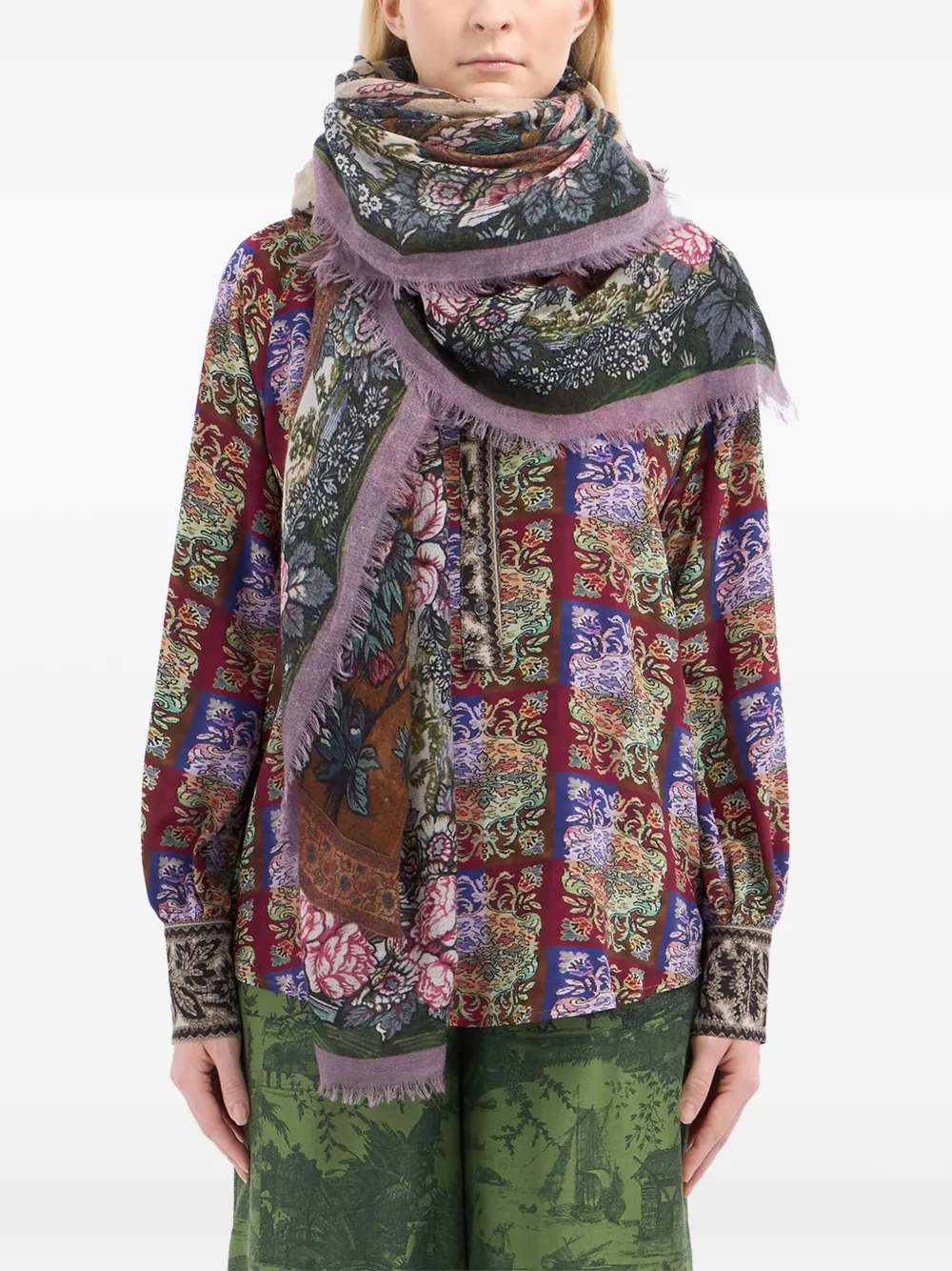 Pierre-louis Mascia Floral-pattern Scarf In Multi