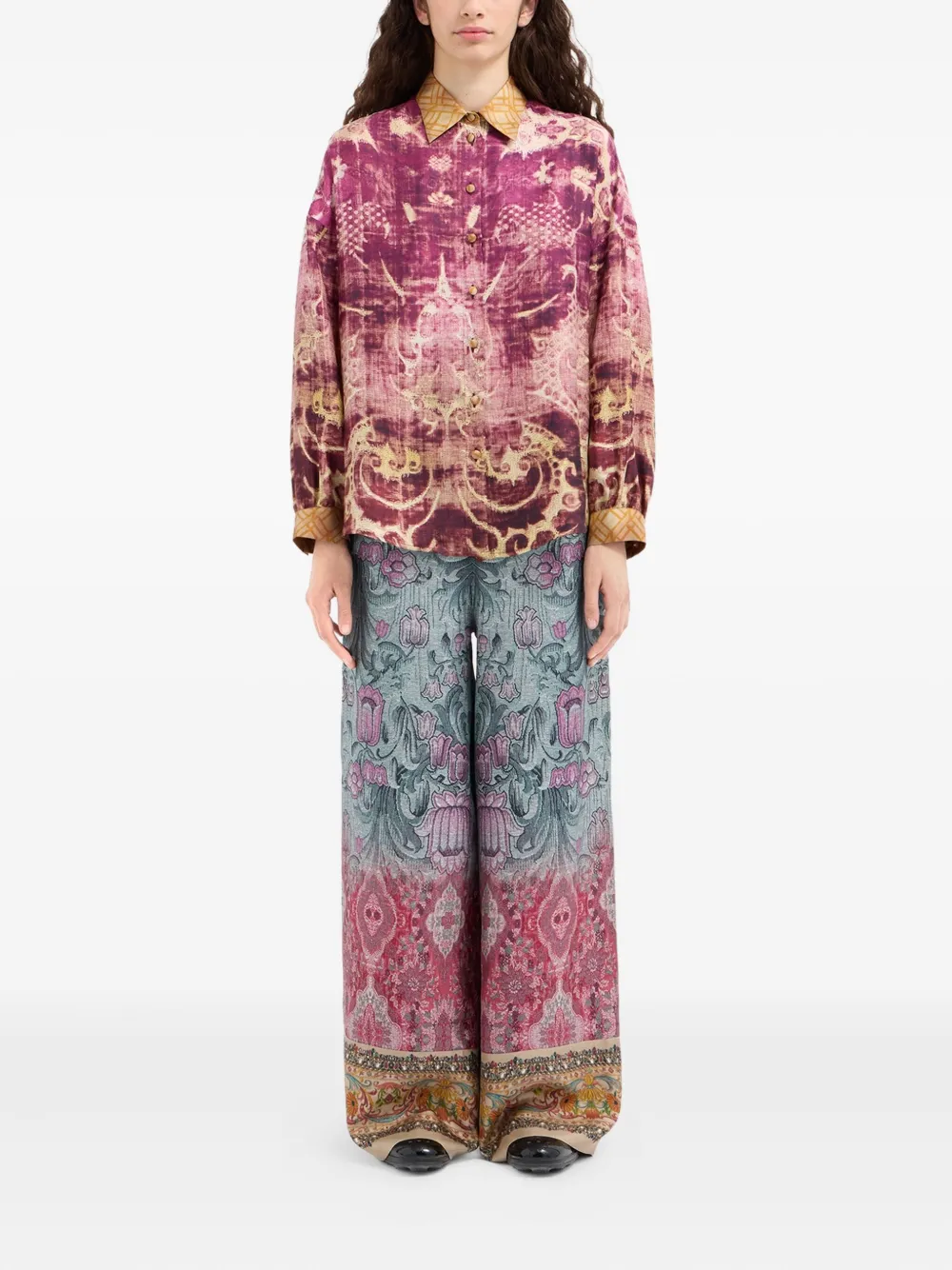 Pierre-louis Mascia Patterned Long-sleeve Shirt In Multi