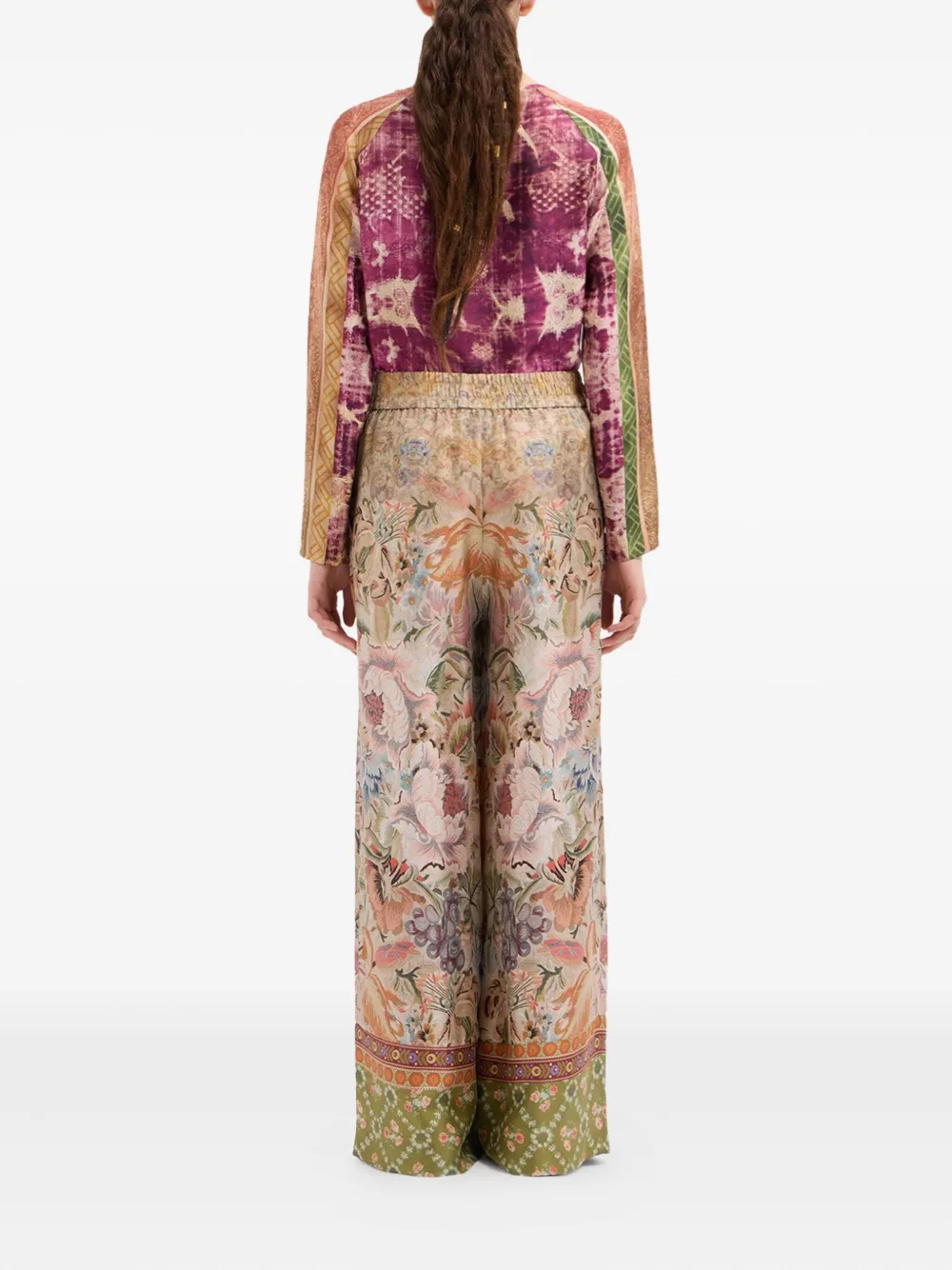 Pierre-Louis Mascia Broek met elastische tailleband en bloemenprint Beige