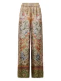 Pierre-Louis Mascia floral-print elastic-waistband trousers - Neutrals