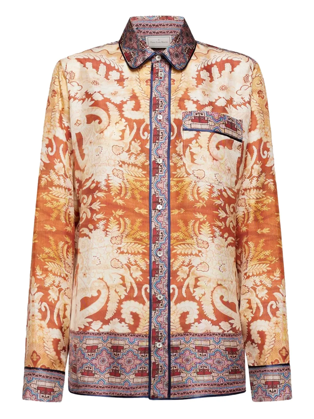 Pierre-Louis Mascia paisley-print long-sleeve shirt | Orange | Image 1