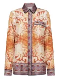 Pierre-Louis Mascia paisley-print long-sleeve shirt - Orange