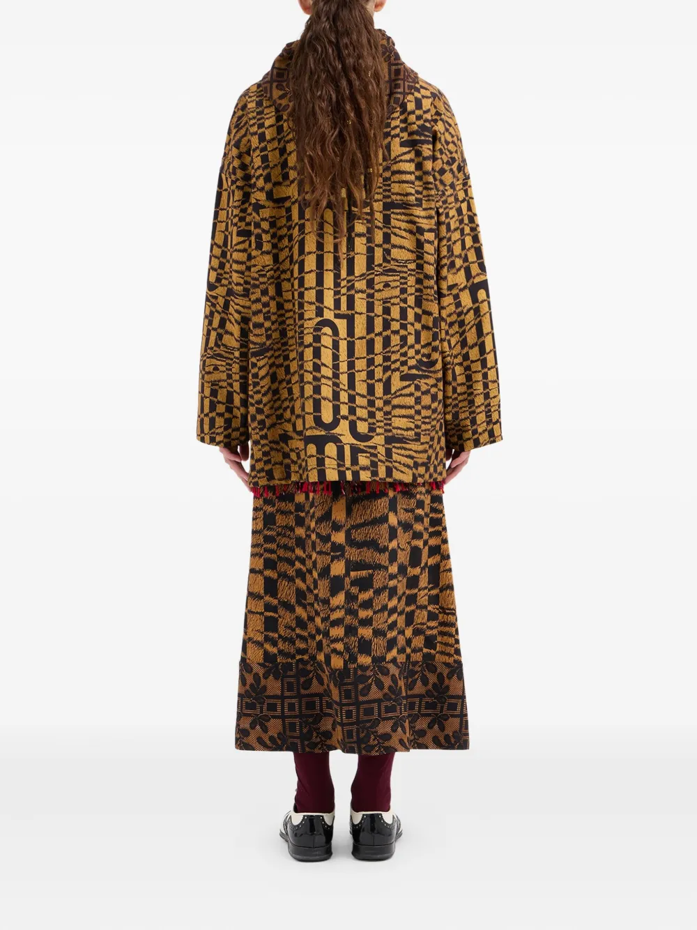 Pierre-louis Mascia Abstract-print Hooded Jacket In Yellow