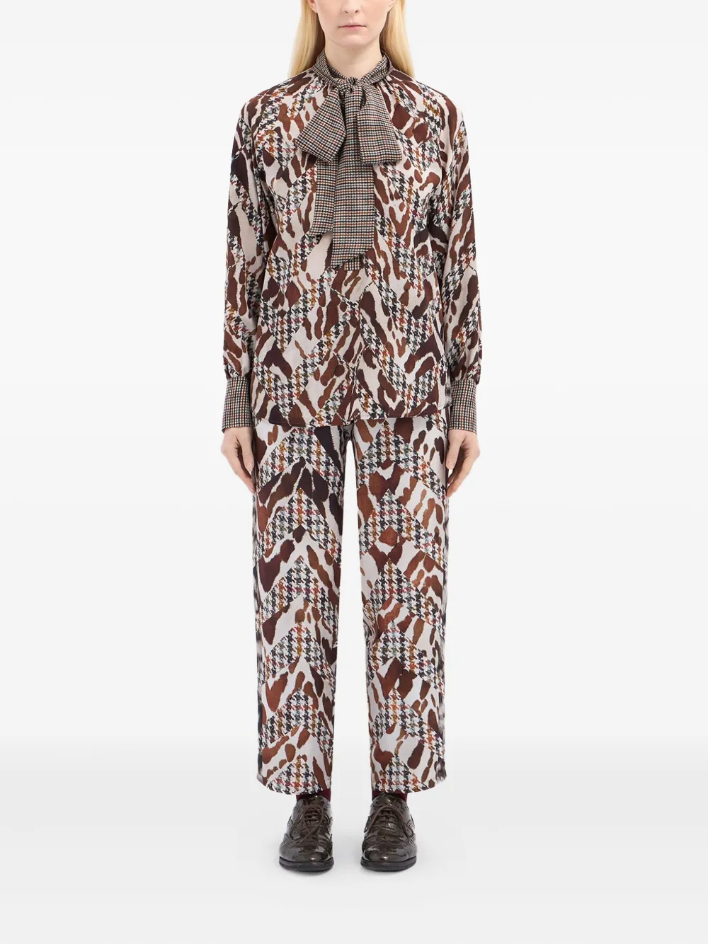 Pierre-Louis Mascia Shirt met strikhals - Beige