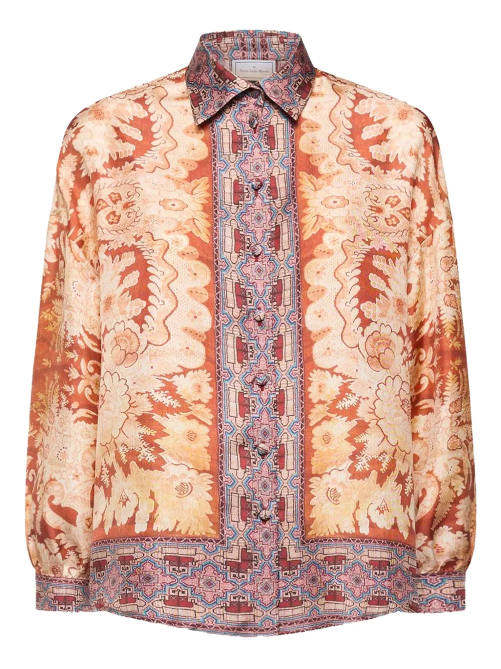 Pierre-Louis Mascia paisley-print button-down shirt | Neutrals | Image 1