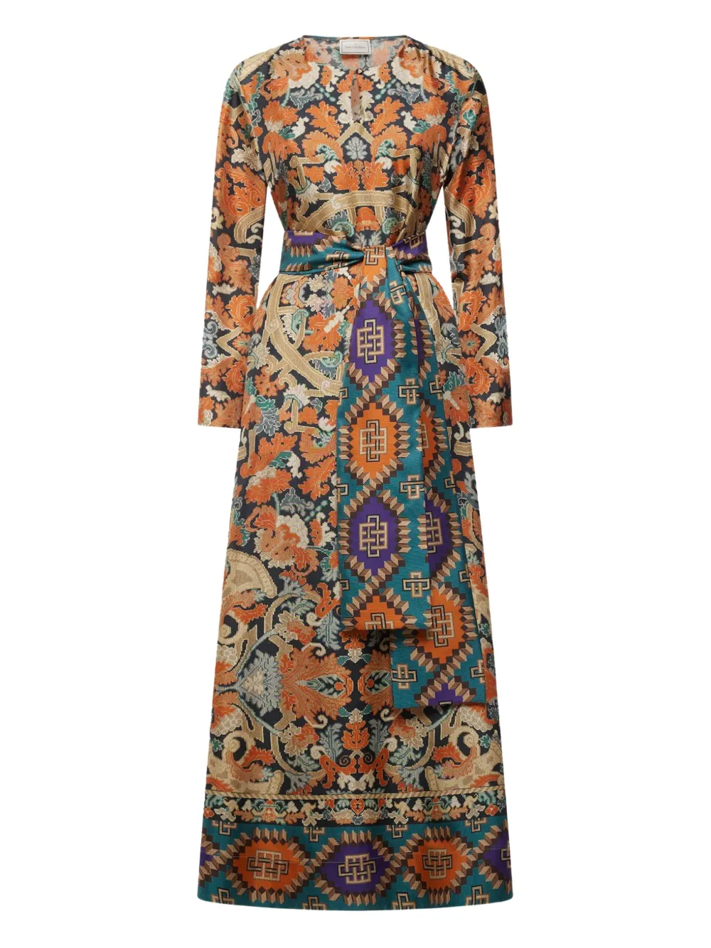Pierre-louis Mascia Geometric-pattern Maxi Dress In Multi
