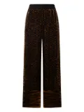 Pierre-Louis Mascia velvet geometric-pattern trousers - Brown