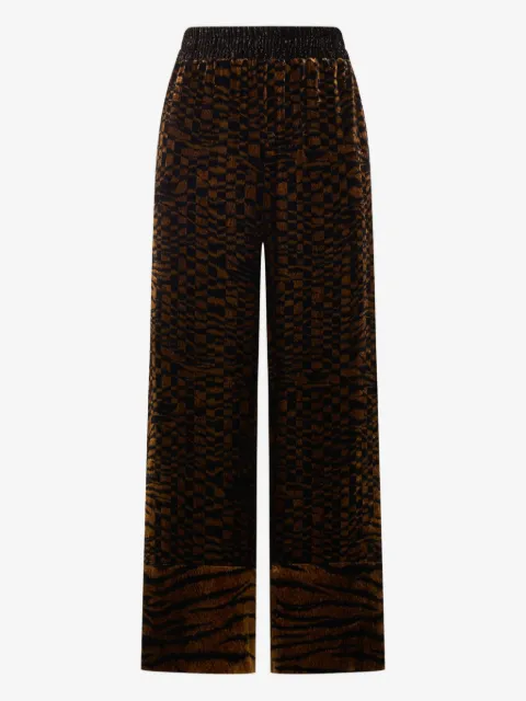 Pierre-Louis Mascia velvet geometric-pattern trousers