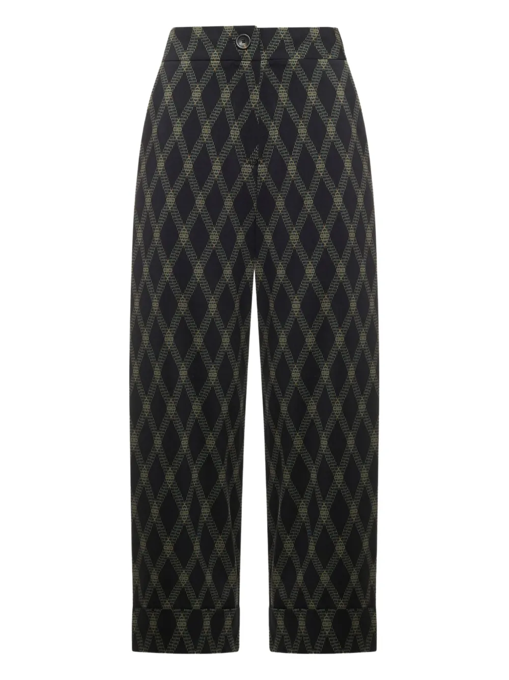 Pierre-louis Mascia Diamond-pattern Trousers In Black