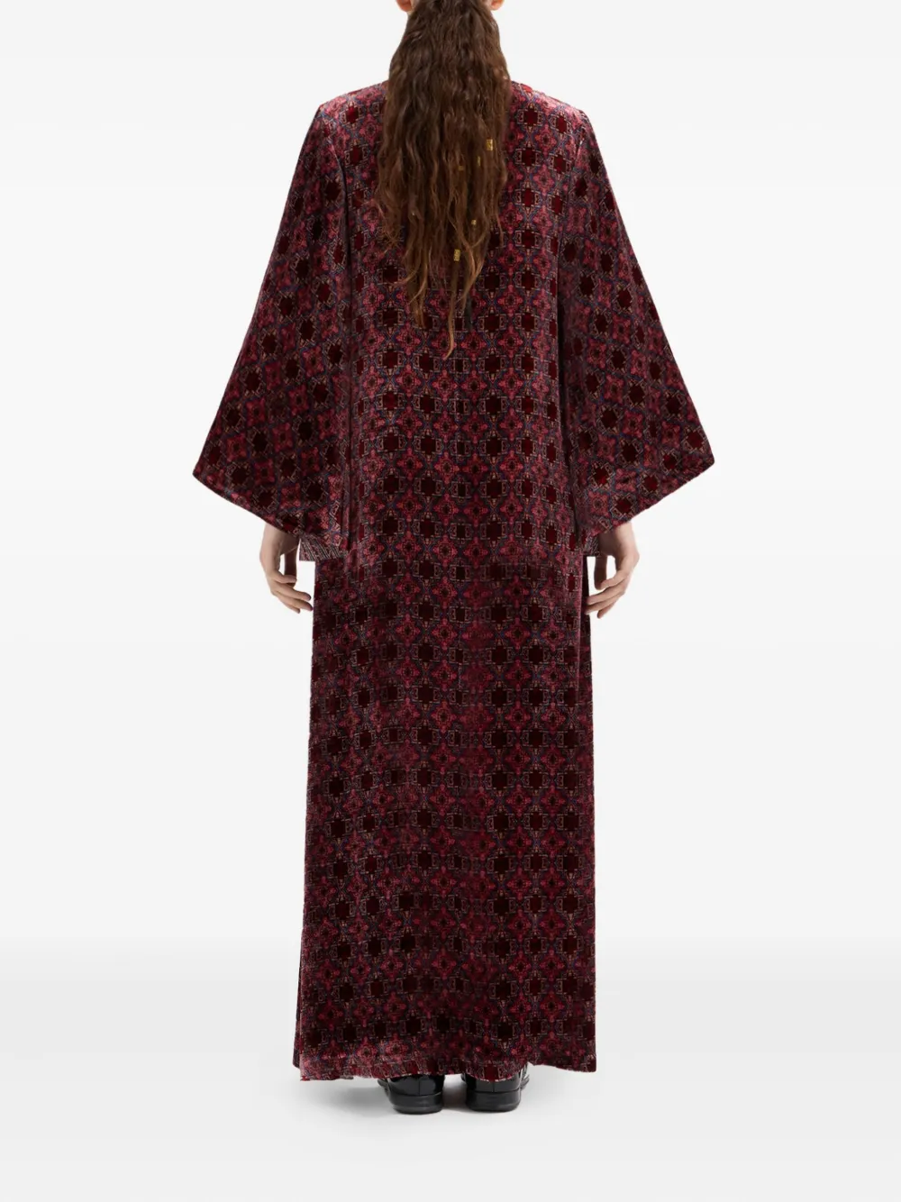 Pierre-louis Mascia Geometric-pattern Maxi Dress In Red
