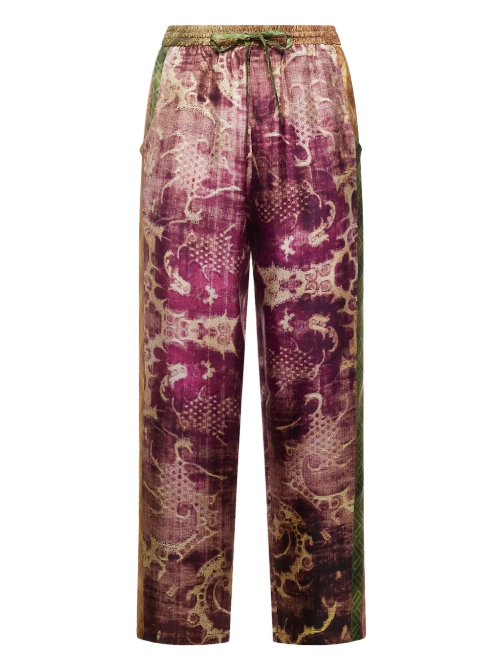 Pierre-Louis Mascia damask-print drawstring-waist trousers | Pink | Image 1