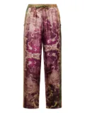 Pierre-Louis Mascia damask-print drawstring-waist trousers - Pink