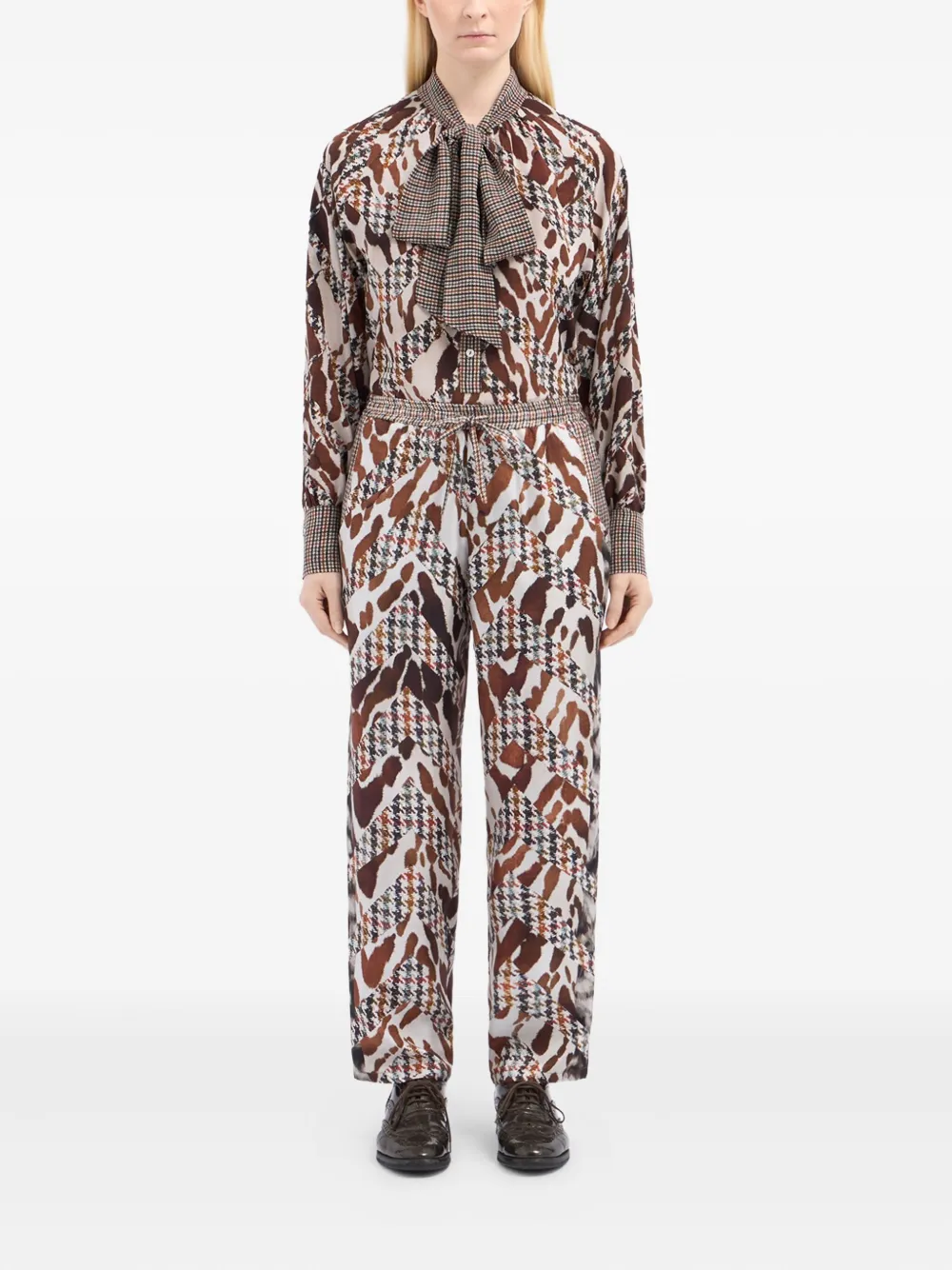 Pierre-Louis Mascia houndstooth-pattern drawstring-waist trousers | Regular-Fit & Straight Leg Pants | Image 2