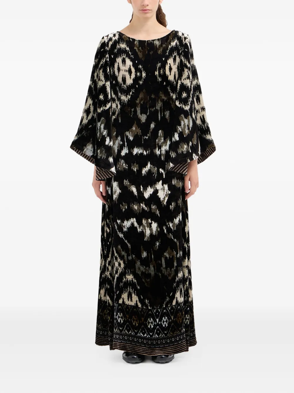 Pierre-Louis Mascia Maxi-jurk met geometrisch patroon - Zwart