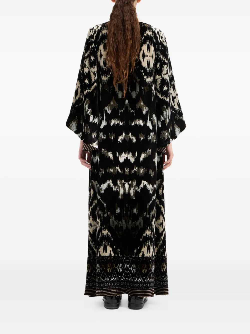 Pierre-louis Mascia Geometric-pattern Maxi Dress In Black