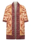 Pierre-Louis Mascia floral-patterned short-sleeved coat - Brown