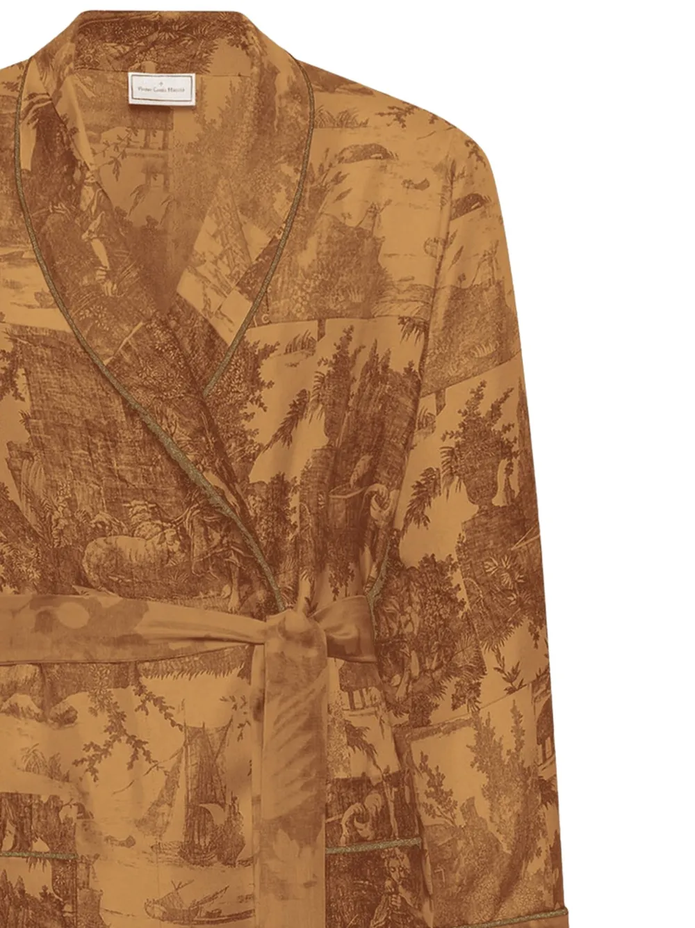 Pierre-Louis Mascia landscape-print belted robe | Single Breasted Coats | Image 2